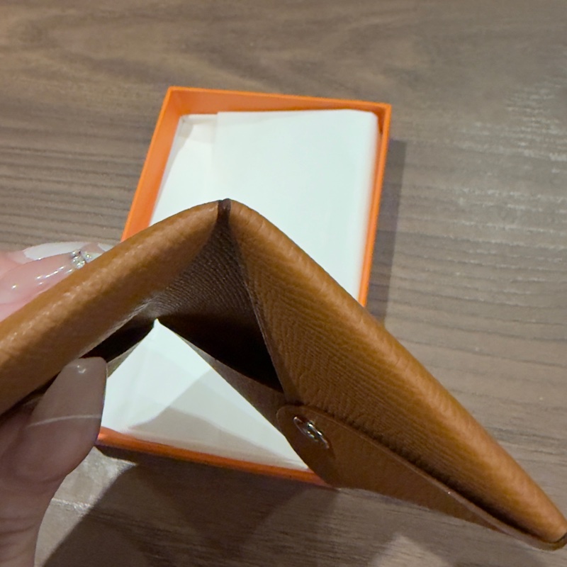 愛馬仕Hermès Calvi 卡包 W刻 金棕✨-3