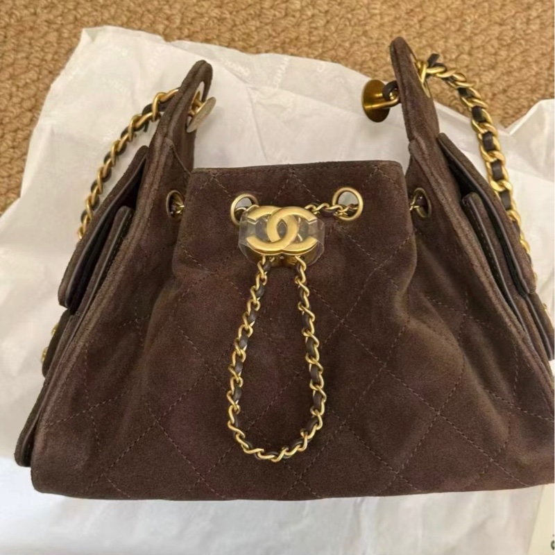 Chanel香奈兒26P25bagmini迷你麂皮深色-0