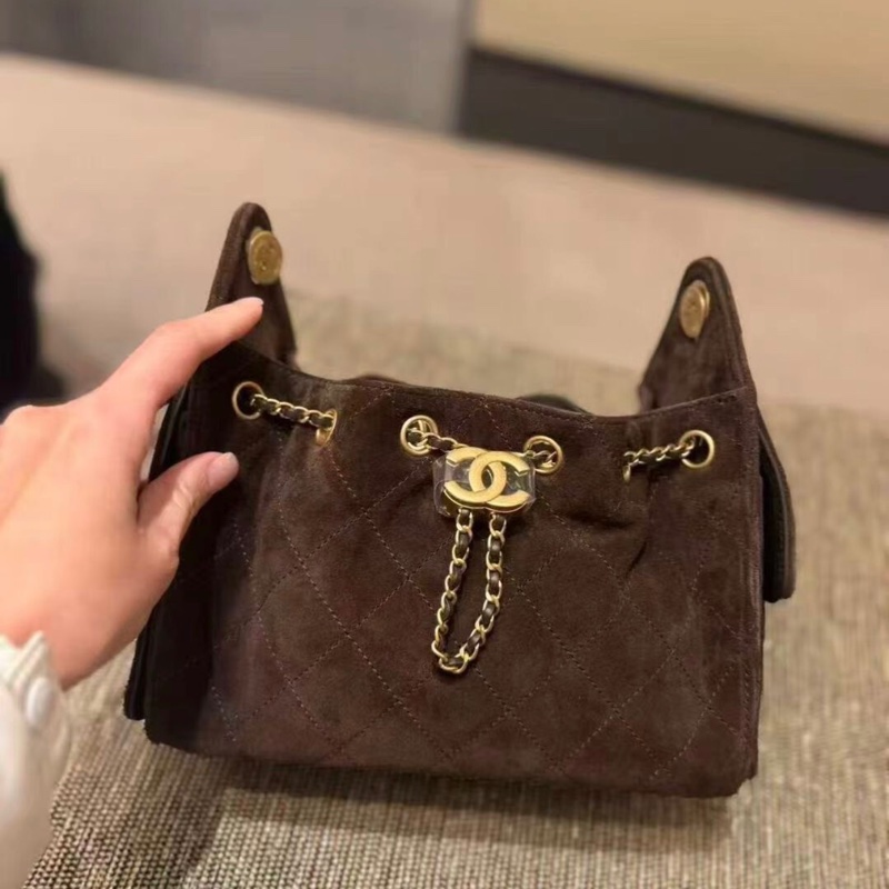 Chanel香奈兒26P25bagmini迷你麂皮深色-2