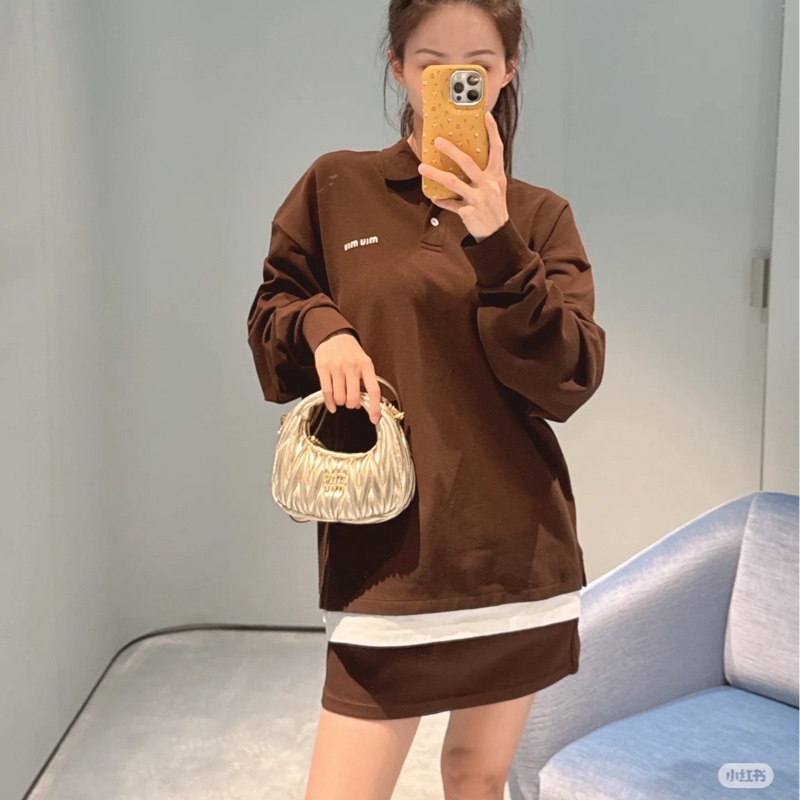 Miumiu wander褶皱hobo香槟浅金 张元英同款-4