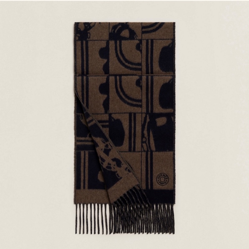 全新 清貨🧡 Hermes cashmere 頸巾 羊绒 圍巾  🐴 Brides de Gala en Desordre-1