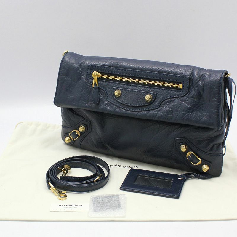 【包稅】BALENCIAGA 海軍藍巨型信封手拿包斜背包-1