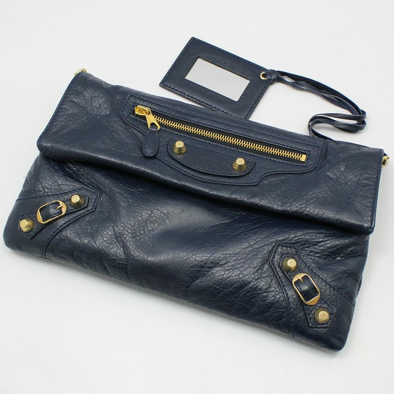 【包稅】BALENCIAGA 海軍藍巨型信封手拿包斜背包-2