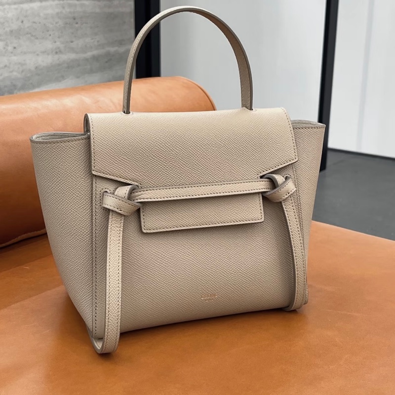 「JL精品代購」98新 Celine奶茶色鯰魚包Belt Nano-0