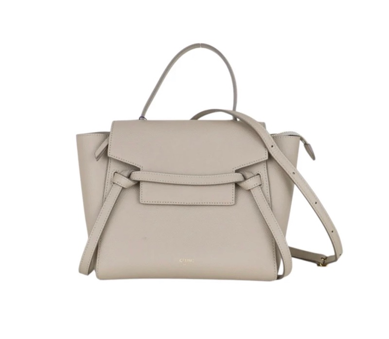 「JL精品代購」98新 Celine奶茶色鯰魚包Belt Nano-2