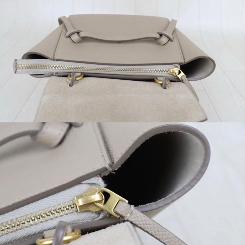 「JL精品代購」98新 Celine奶茶色鯰魚包Belt Nano-8
