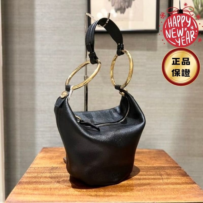 🎊新年特賣🧧Chloe 小款 Bracelet 粒面水牛皮手提包 黑色-0