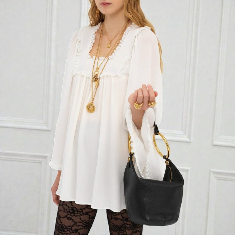 🎊新年特賣🧧Chloe 小款 Bracelet 粒面水牛皮手提包 黑色-6