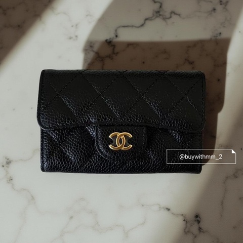 ⭐️賣場有滿額折扣⭐️香奈兒 經典黑金荔枝卡包
