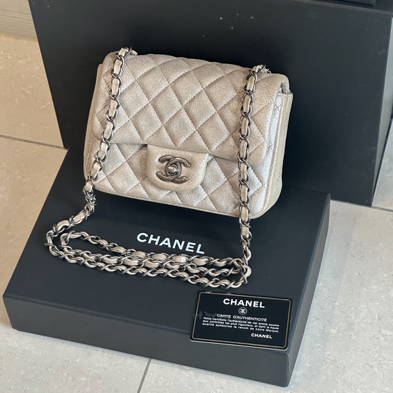 🈶盒子塵袋保卡❤️ 香奈兒 #銀灰色 #香檳色 #牛皮 #方胖子-3