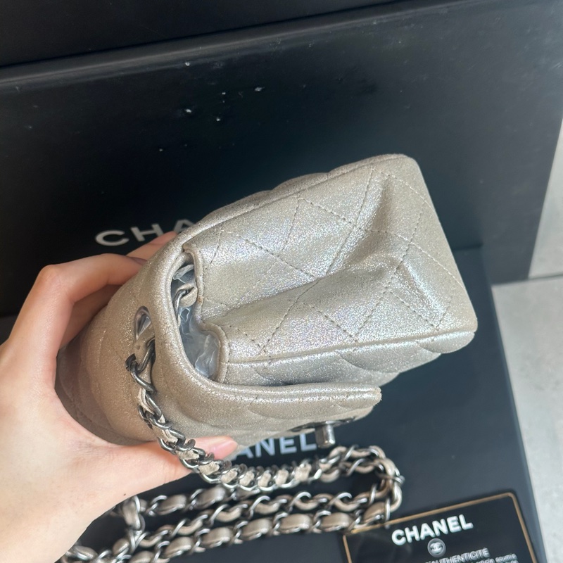 🈶盒子塵袋保卡❤️ 香奈兒 #銀灰色 #香檳色 #牛皮 #方胖子-5