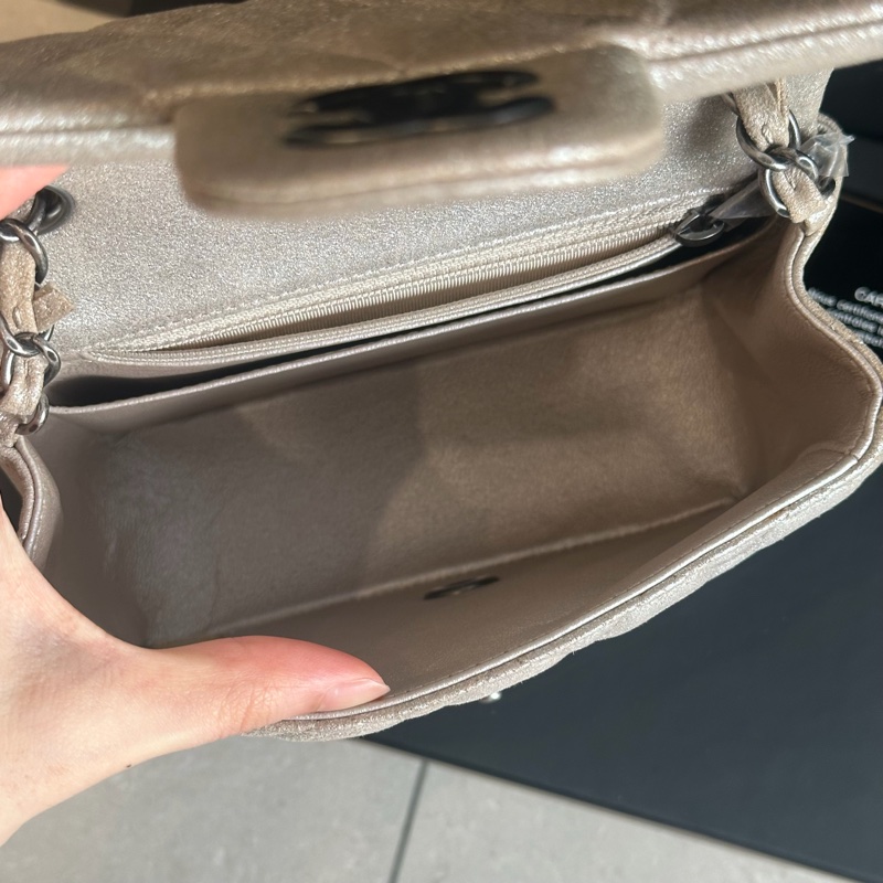 🈶盒子塵袋保卡❤️ 香奈兒 #銀灰色 #香檳色 #牛皮 #方胖子-15