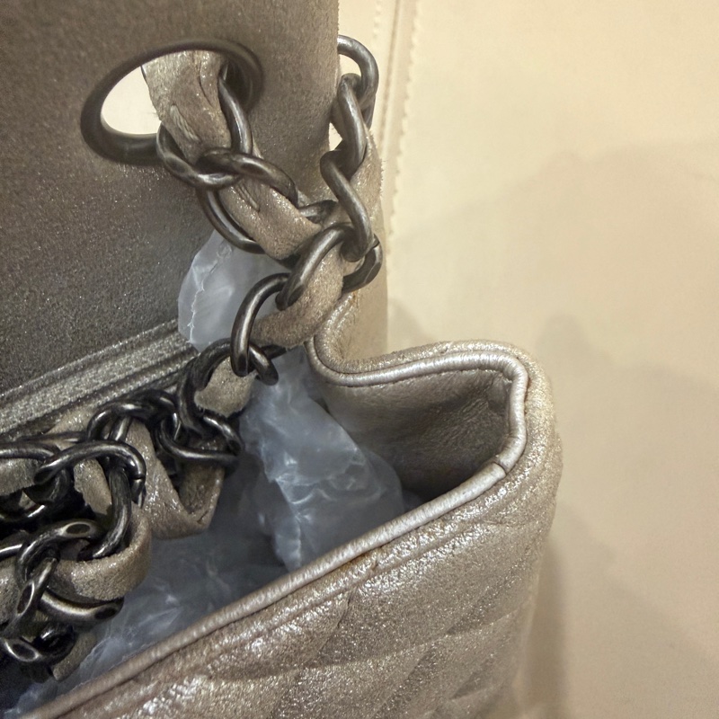 🈶盒子塵袋保卡❤️ 香奈兒 #銀灰色 #香檳色 #牛皮 #方胖子-53