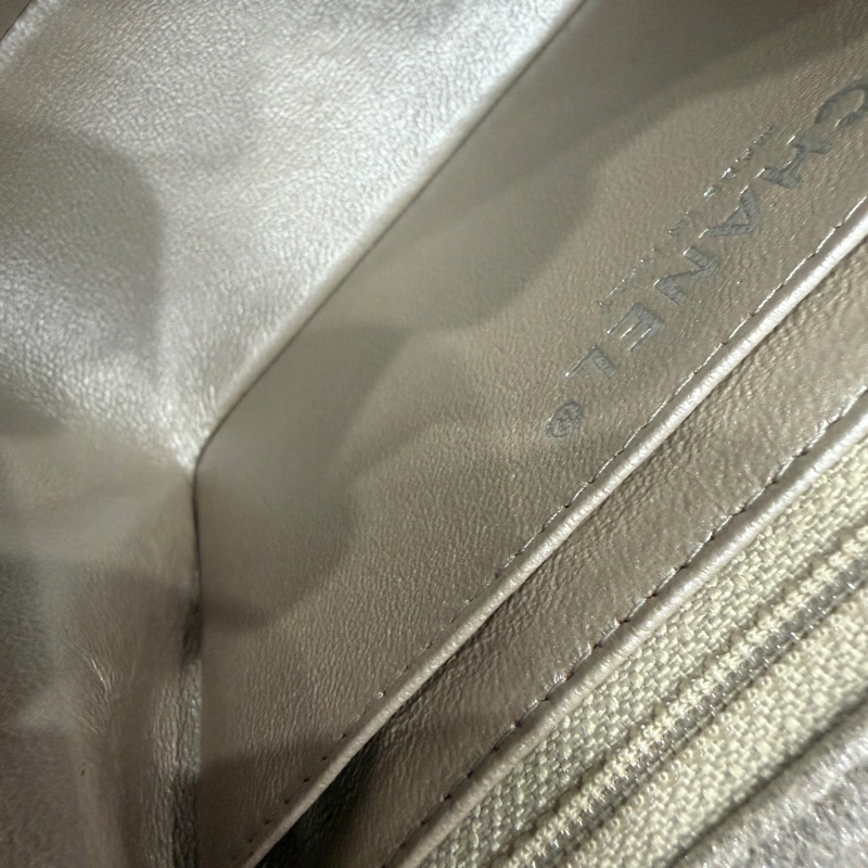🈶盒子塵袋保卡❤️ 香奈兒 #銀灰色 #香檳色 #牛皮 #方胖子-64