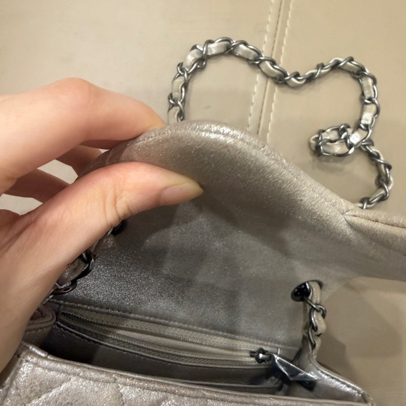 🈶盒子塵袋保卡❤️ 香奈兒 #銀灰色 #香檳色 #牛皮 #方胖子-70