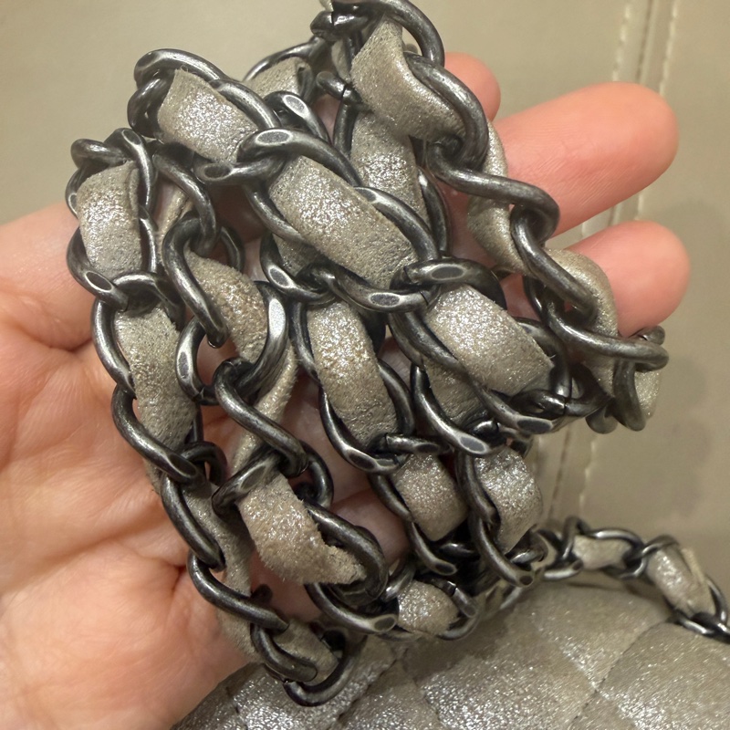 🈶盒子塵袋保卡❤️ 香奈兒 #銀灰色 #香檳色 #牛皮 #方胖子-72