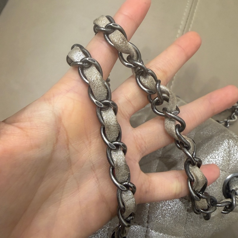 🈶盒子塵袋保卡❤️ 香奈兒 #銀灰色 #香檳色 #牛皮 #方胖子-78