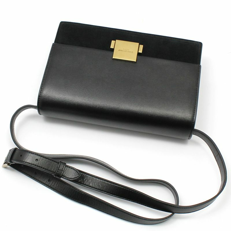 【包稅】SAINT LAURENT 黑色皮革 Belhasse 中型斜挎包-2