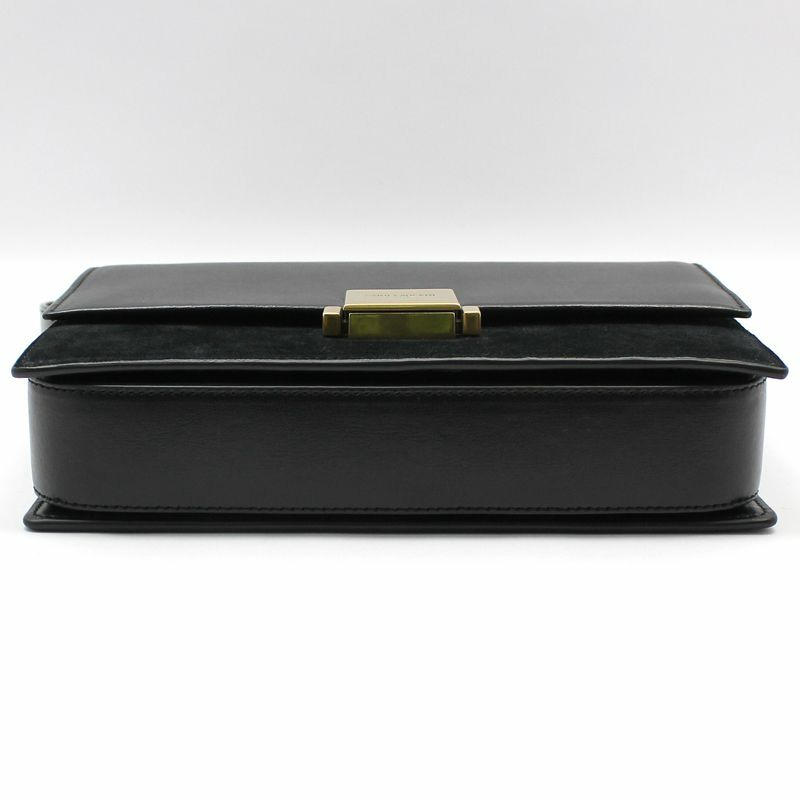【包稅】SAINT LAURENT 黑色皮革 Belhasse 中型斜挎包-4