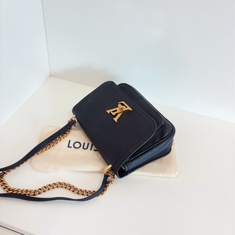 ✨Lv lockme chain 牛皮黑金郵差包 小號 晶片款🖤-5