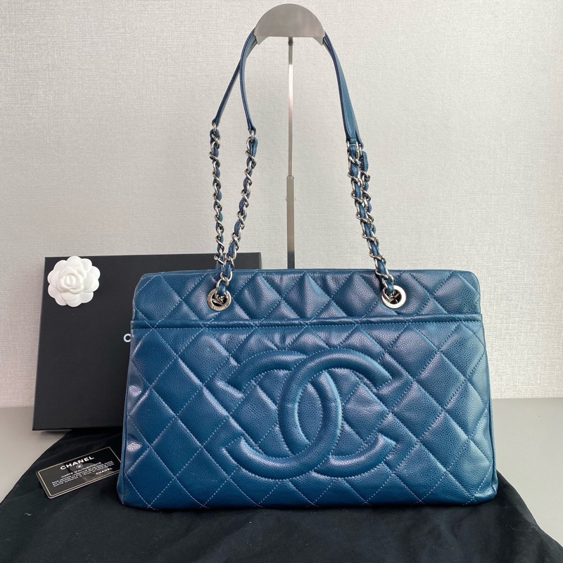 ✨Chanel GST 藍色銀扣托特包 溫柔百搭 有保卡💎-2