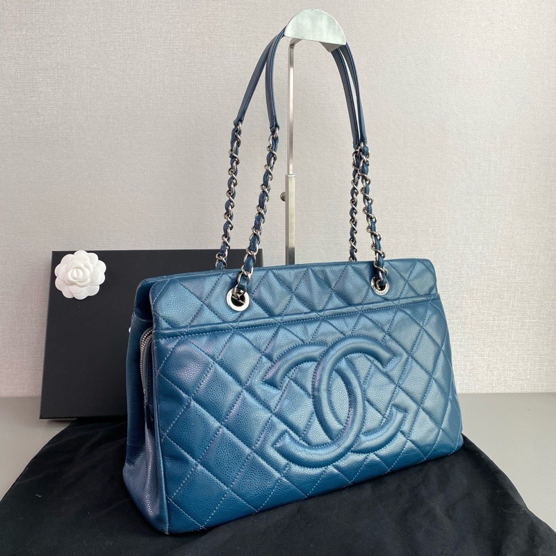 ✨Chanel GST 藍色銀扣托特包 溫柔百搭 有保卡💎-3