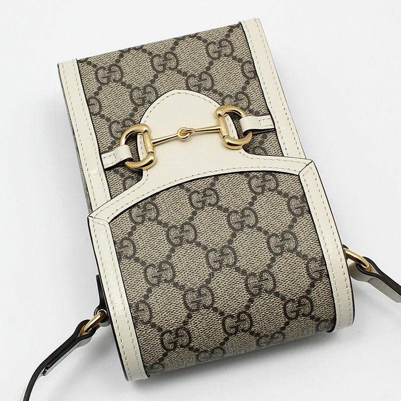 【包稅】GUCCI GG Supreme 金色馬銜扣環 1955 迷你斜背包-3