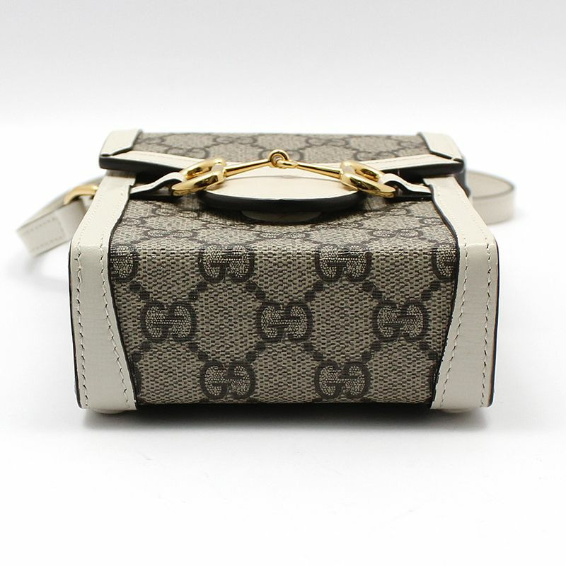 【包稅】GUCCI GG Supreme 金色馬銜扣環 1955 迷你斜背包-5