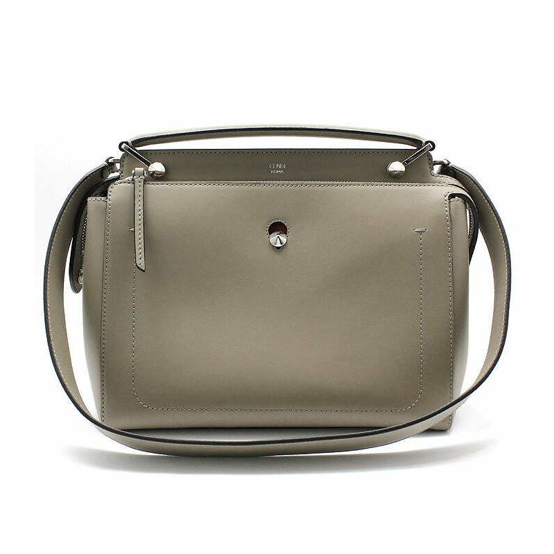 【包稅】FENDI 小牛皮 Dotcom 銀色單肩包-0