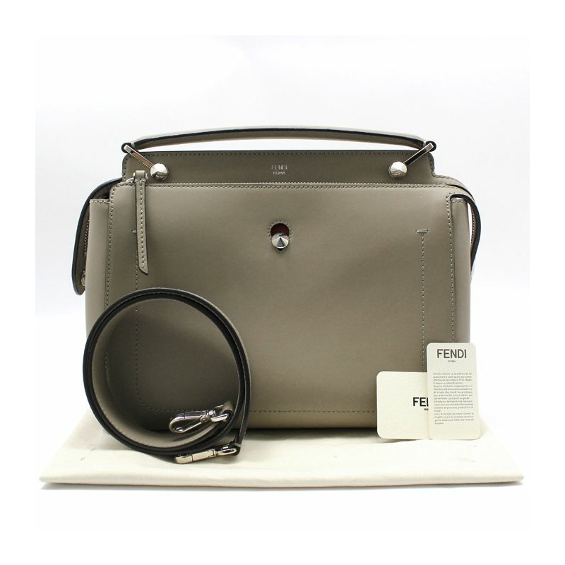 【包稅】FENDI 小牛皮 Dotcom 銀色單肩包-1