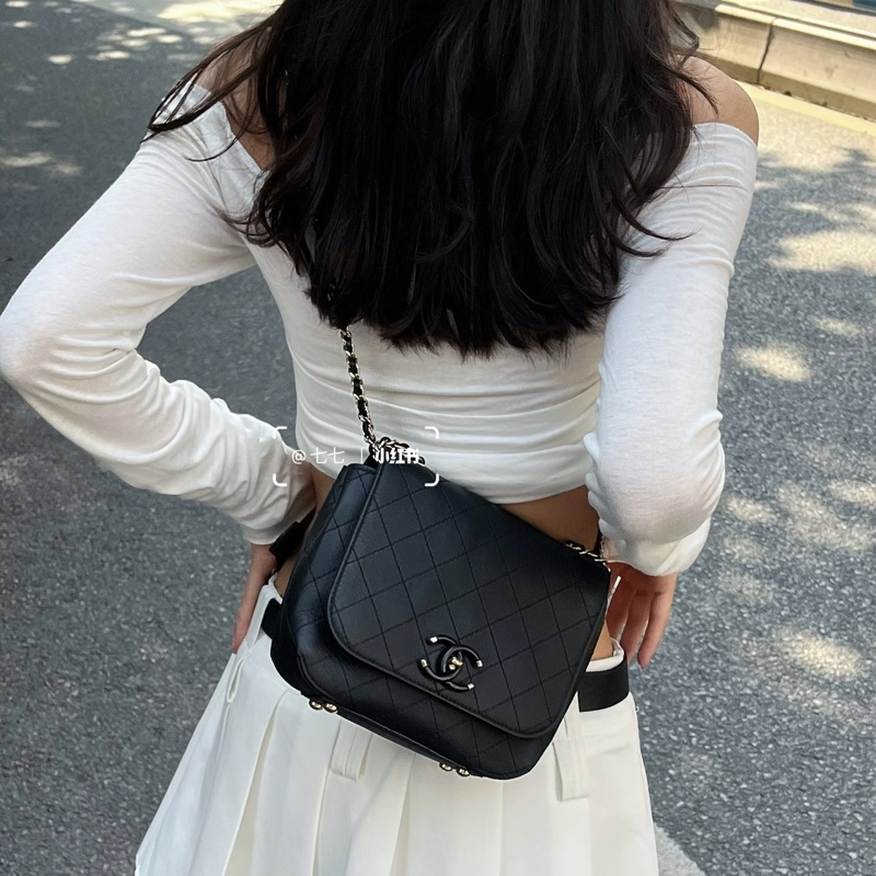 ✨Chanel 黑金小黑包 19s Flapbag-0