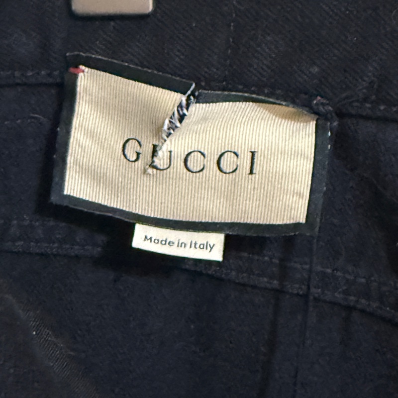 914intheair精品代購『全新』Gucci 經典馬銜釦牛仔褲，經典黑色百搭高腰落地寬褲-23