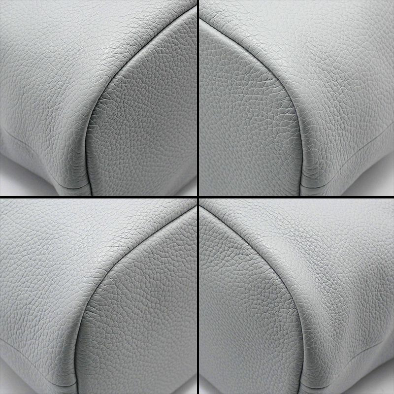 【包稅】PRADA 矢車菊藍灰色皮革水桶斜背包-8