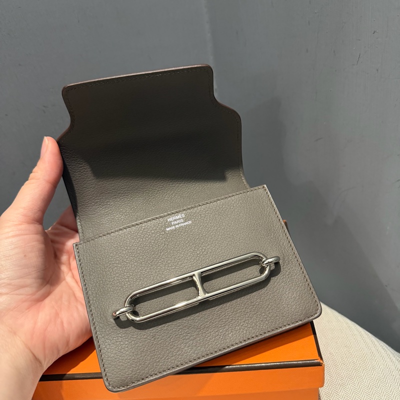 全配 Hermes 愛馬仕 豬鼻 Roulis Silm 錫器灰 銀釦-3