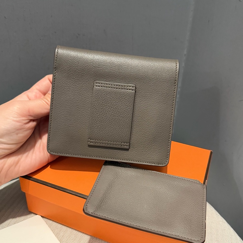 全配 Hermes 愛馬仕 豬鼻 Roulis Silm 錫器灰 銀釦-4