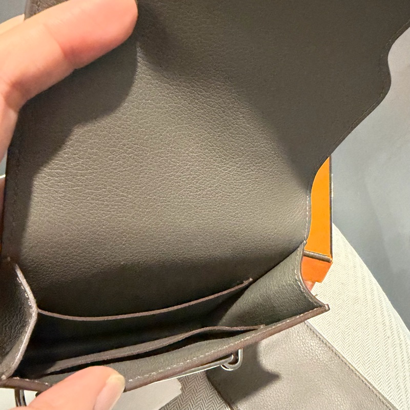 全配 Hermes 愛馬仕 豬鼻 Roulis Silm 錫器灰 銀釦-8