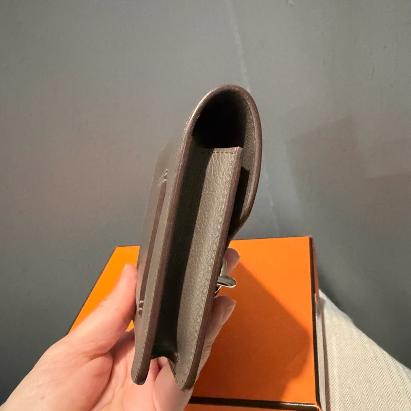 全配 Hermes 愛馬仕 豬鼻 Roulis Silm 錫器灰 銀釦-12