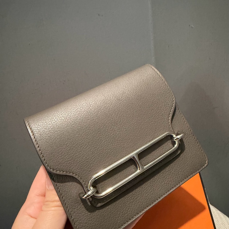 全配 Hermes 愛馬仕 豬鼻 Roulis Silm 錫器灰 銀釦-14