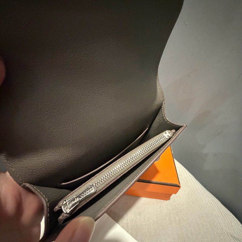 全配 Hermes 愛馬仕 豬鼻 Roulis Silm 錫器灰 銀釦-17