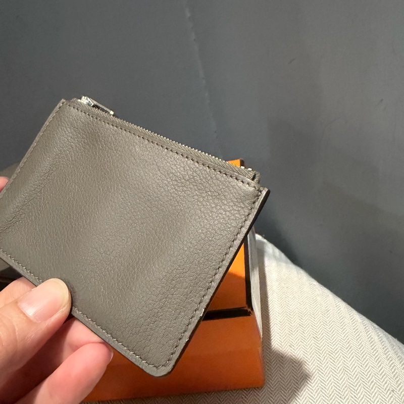 全配 Hermes 愛馬仕 豬鼻 Roulis Silm 錫器灰 銀釦-24