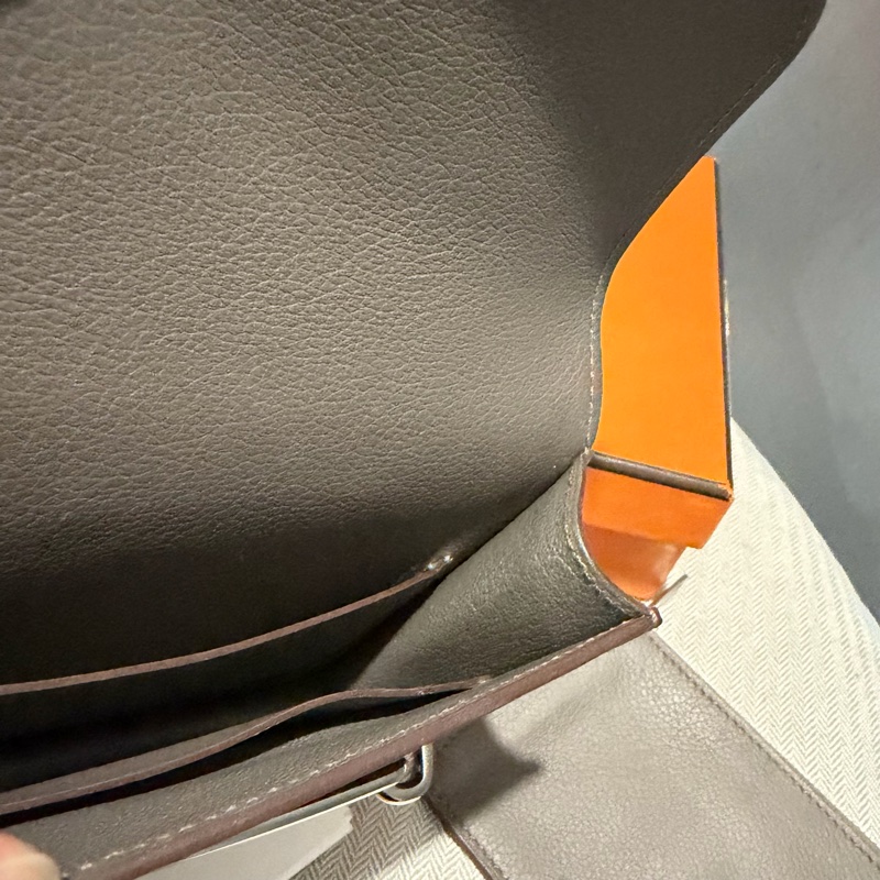 全配 Hermes 愛馬仕 豬鼻 Roulis Silm 錫器灰 銀釦-31