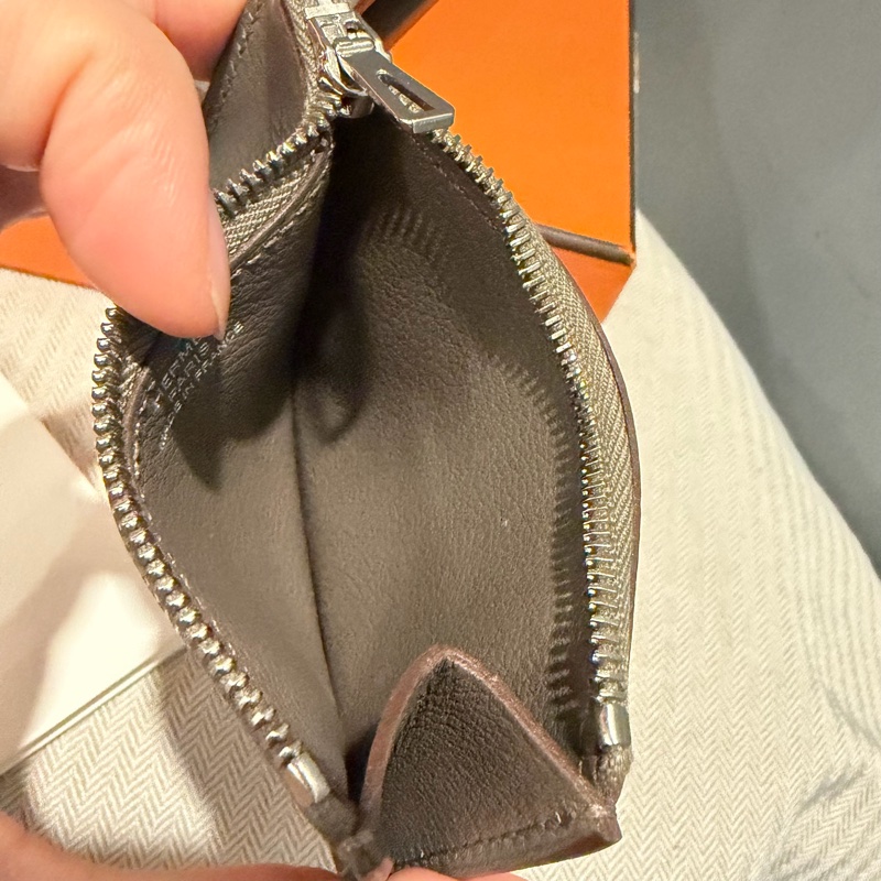 全配 Hermes 愛馬仕 豬鼻 Roulis Silm 錫器灰 銀釦-32