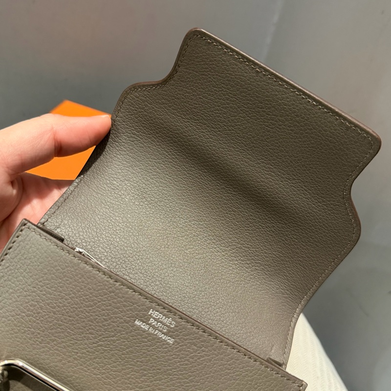 全配 Hermes 愛馬仕 豬鼻 Roulis Silm 錫器灰 銀釦-37