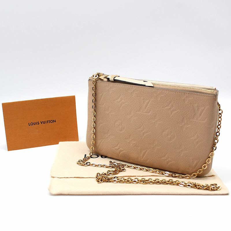 【包稅】LOUIS VUITTON Monogram Empreinte Pochette 雙拉鍊斜背包-1