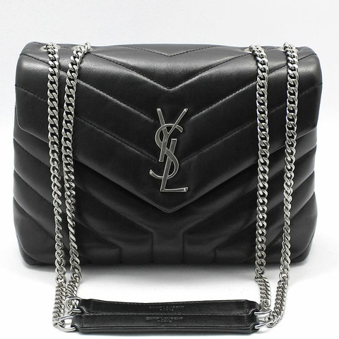 【包稅】SAINT LAURENT Monogram Loulou 黑色小號單肩包，配銀色五金配件