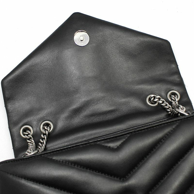 【包稅】SAINT LAURENT Monogram Loulou 黑色小號單肩包，配銀色五金配件-7