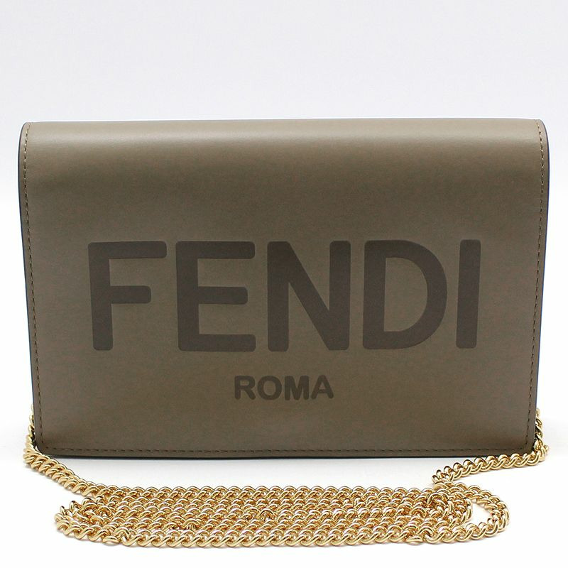 【包稅】FENDI 全新/壓花標誌 WOC 金鍊迷你斜背包-0