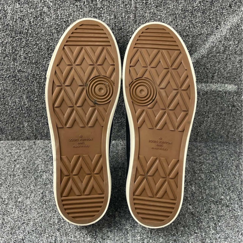 99新LouisVuitton藍黑色老花板鞋43碼無附件-5