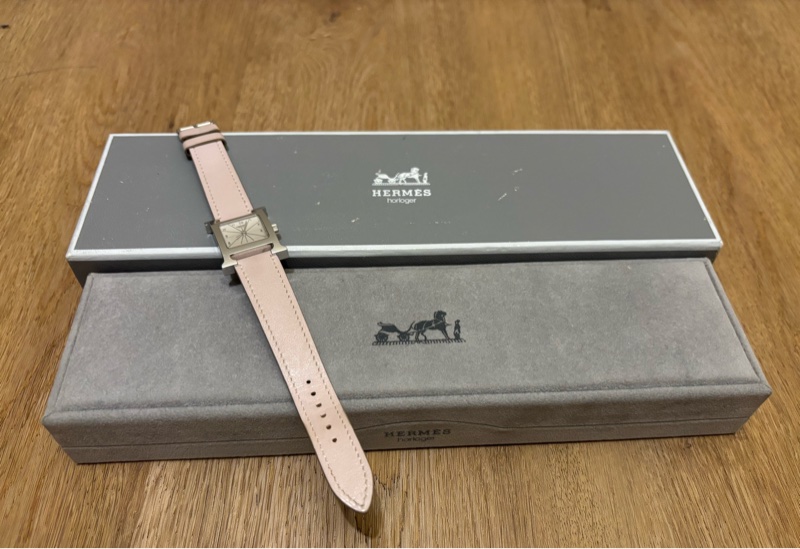 Hermes 坦克H銀手錶-粉色-0