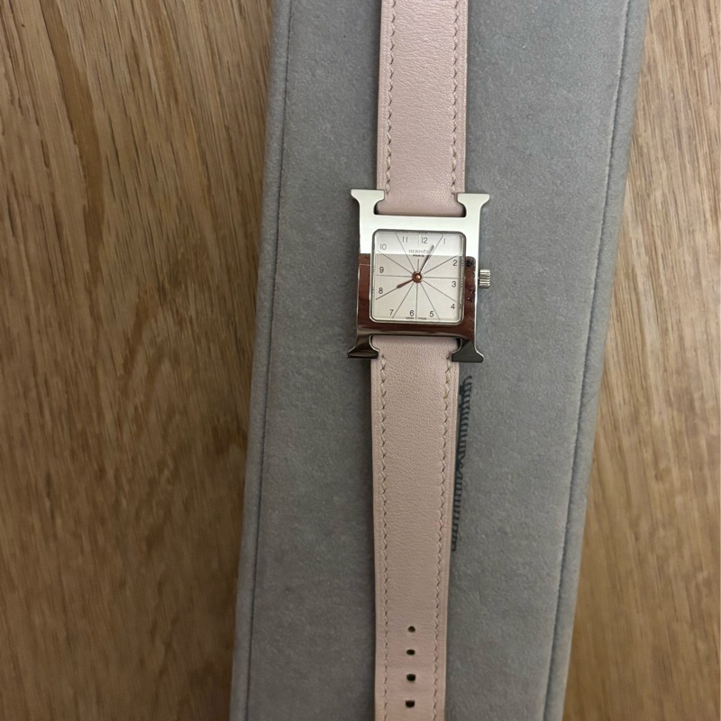 Hermes 坦克H銀手錶-粉色-1